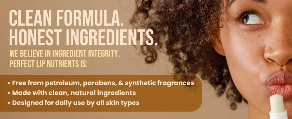 Perfect Supplements - Lip Nutrients Vanilla Lip Balm - With Calendula Cocoa Butter & Vitamin E - Ultra Moisturizing Lip Care for Soft Healthy Lips -3 Pack Mandarin Vanilla - aplus content image