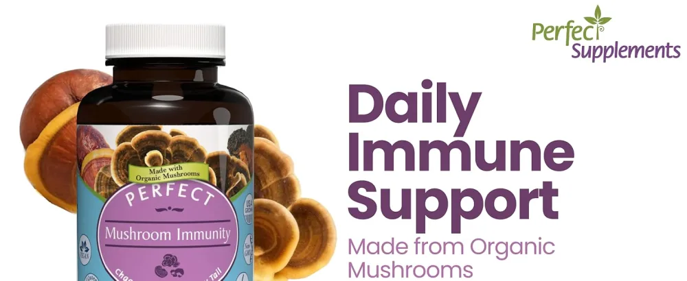 Perfect Supplements - Mushroom Immunity - 90 Capsules - aplus content image