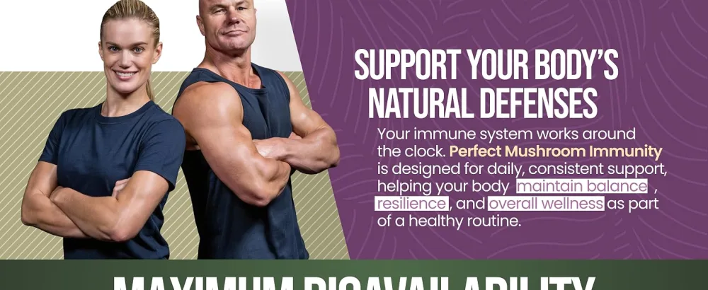 Perfect Supplements - Mushroom Immunity - 90 Capsules - aplus content image