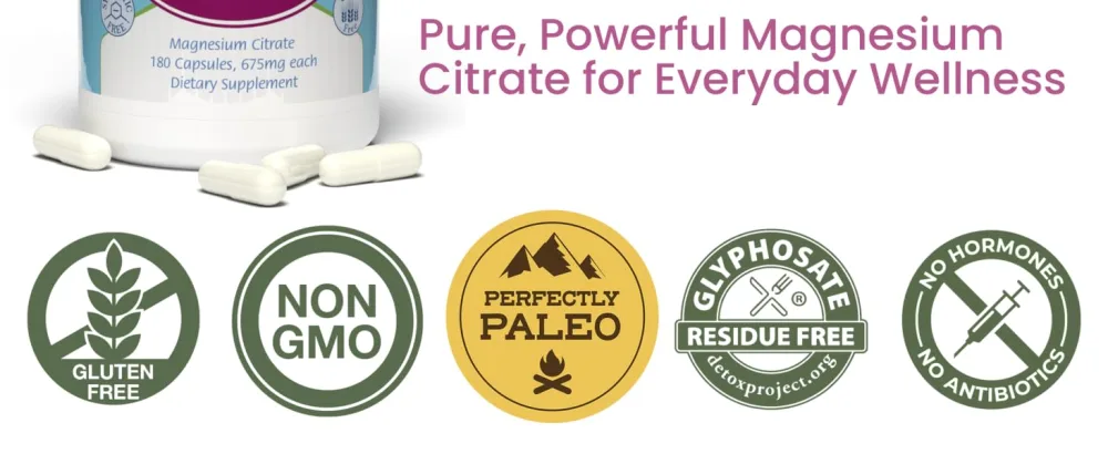 Perfect Magnesium Citrate - 180 Vegetable Capsules - aplus content image