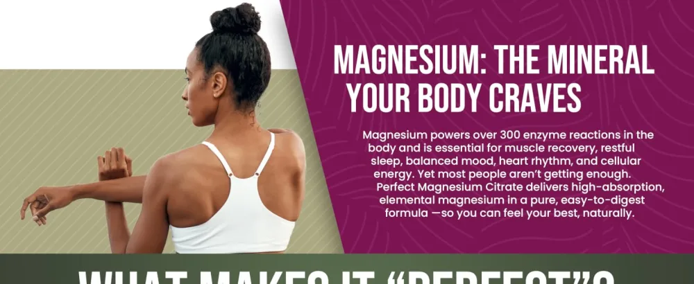Perfect Magnesium Citrate - 180 Vegetable Capsules - aplus content image