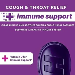 HALLS Cough and Throat Relief + Immune Support Elderberry Flavor Cough Drops 25 Drops - image