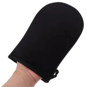 MERRYHAPY Self Tanner Glove Mitt Back Applicator for Body Lotion Plush Easy to Use Safety Tanning Glove Black - product information 1