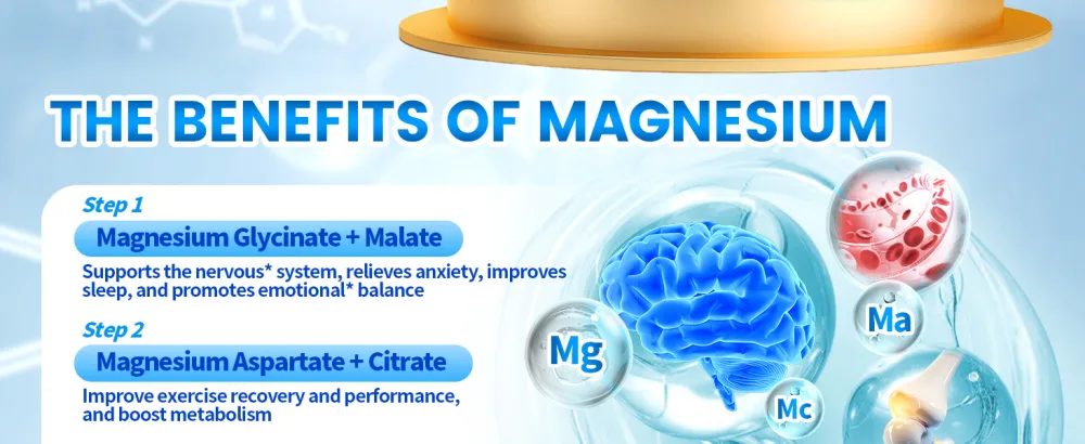 Magnesium Complex 8 Forms of Elemental Magnesium for Maximum Absorption 1000mg High Potency Formula Supports Bones Muscles & Overall Well-Being Non-GMO 90 Capsules - 8-IN-1 Magnesium Complex Capsules