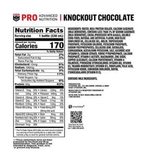Muscle Milk Zero Protein Shake & Pro Advanced Nutrition Protein Shake Bottle + Protein Shake Knockout Chocolate Chocolate 11.16 Fl Oz (Pack of 12) - product information 2
