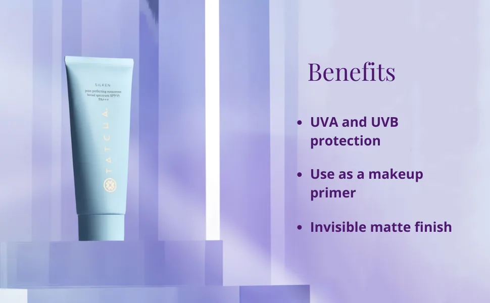 Tatcha Silken Pore Perfecting Sunscreen SPF 35 | Lightweight Sunscreen with Matte Finish and UVA/UVB Protection  60 ml | 2 oz - tatcha the deep cleanse