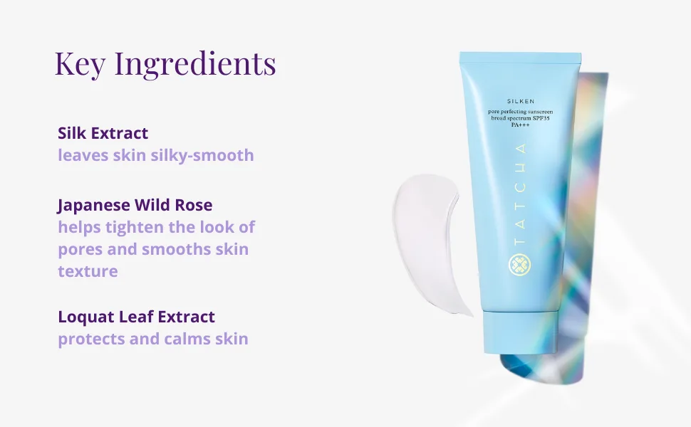 Tatcha Silken Pore Perfecting Sunscreen SPF 35 | Lightweight Sunscreen with Matte Finish and UVA/UVB Protection  60 ml | 2 oz - tatcha the deep cleanse