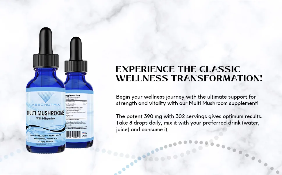 Absonutrix Marshmallow with Lemon Balm 390 mg 4 Oz Liquid 302 Servings Made in USA Quick Absorption Quality Potent Ingredients Non-GMO GMP Certified Marshmallow Liquid Extract - Multi Mushrooms