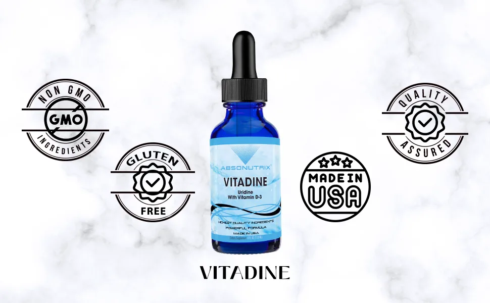 Absonutrix Vitadine 343 mg 4 FL OZ Liquid 302 Servings Made in USA Plant-Based Ingredients Echinacea Extract Vitamin D3 Gluten-Free - Vitadine
