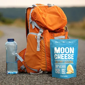 Moon Cheese Bites Bundle Cheddar White Cheddar Parm Gouda & Get Pepper Jacked 2-Ounce 5-Pack Lunch or Snack - cheese snack