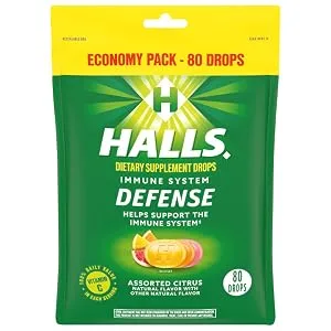 HALLS Defense Assorted Citrus Vitamin C Drops Economy Pack 80 Drops ASSORTED CITRUS 80 Count (Pack of 1) - image