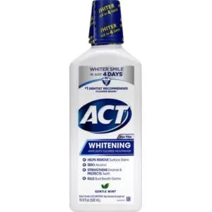 ACT Whitening + Anticavity 16.9 fl. oz. & Anticavity 18 fl. oz. Zero Alcohol Fluoride Mouthwashes Mouthwash + 18 fl. oz. Zero Alcohol - product information 1