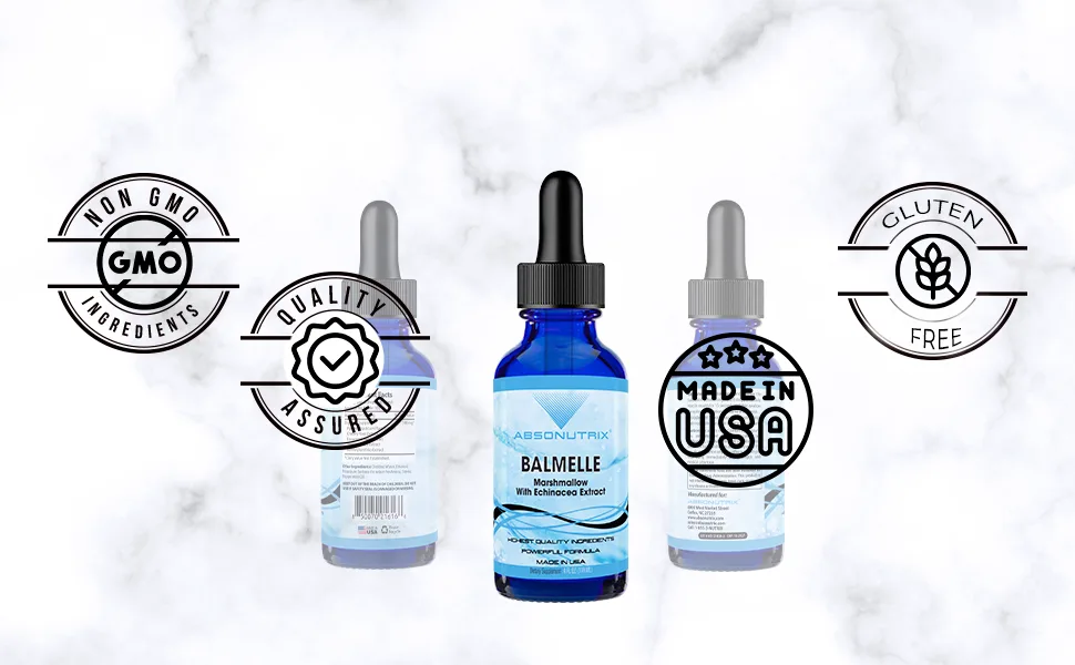 Absonutrix Balmele 390 mg 4 FL OZ Liquid 302 Servings Made in USA Plant-Based Ingredients Echinacea Marshmallow Root Gluten-Free Non-GMO - Balmele