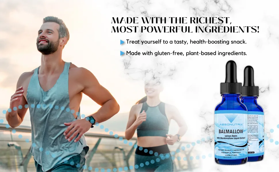 Absonutrix Balmallow 390 mg 4 FL OZ Liquid 302 Servings Made in USA Plant-Based Ingredients Echinacea Extract Lemon Balm Extract Gluten-Free Non-GMO - Balmallow