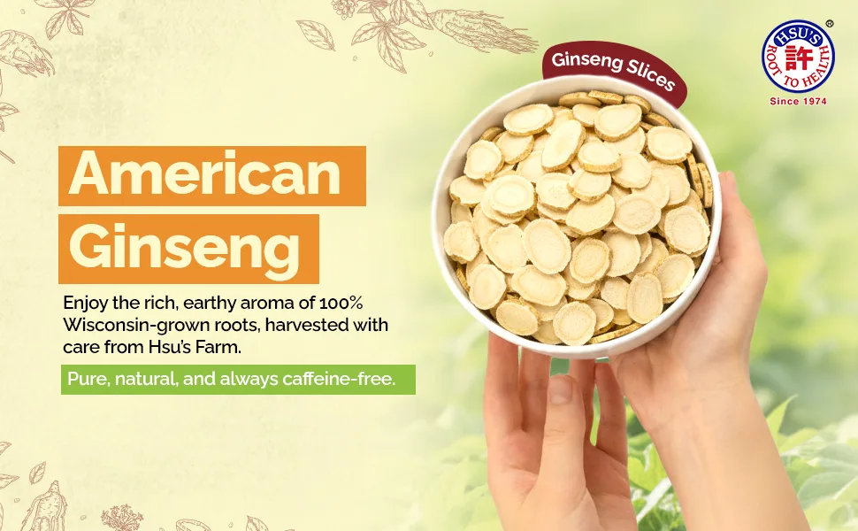 Hsu's Ginseng Half Short Wisconsin Roots for Tea Soup & Gifts Fresh Premium Non-GMO No Additives- Medium (4 oz) - American Ginseng