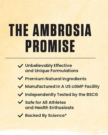Ambrosia Atlas Performance Creatine Creapure + Acetic Acid Explosive Strength & Endurance Support Muscle Recovery Fatigue Resistance & Performance Boost Support 30 Servings - ambrosia promise