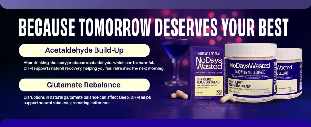 DHM Detox No Days Wasted 30 Servings - Take During Evening for Better Next Day and Recovery 30 Count (Pack of 1) - Post-Drinking Recovery with No Days Wasted Supplements