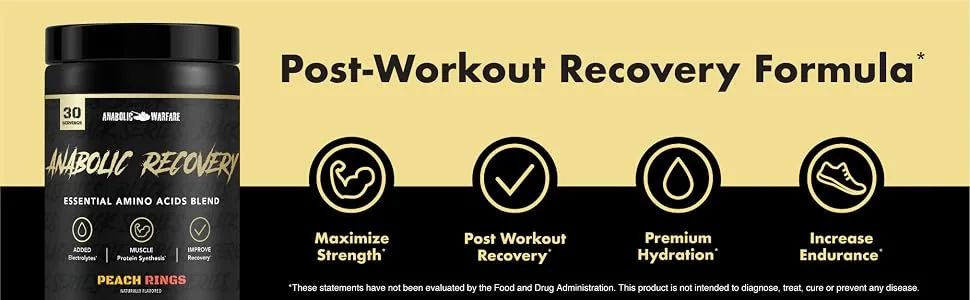 Anabolic Recovery Essential Amino Acids Post Workout Recovery Premium Hydration Build Muscle* (Fruit Explosion 30 Servings) - post-workout recovery formula