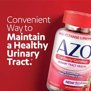 AZO Dual Protection Urinary Vaginal Support Probiotic Plus Urinary Tract Health Cranberry Gummies 72 Count - product information 2