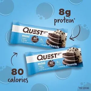 Quest Protein Bars Variety Pack with Cookies & Cream Mini Bars High Protein Gluten Free 12 Count & 14 Count - product information 2