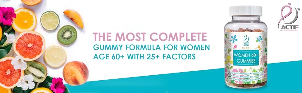 ACTIF Women Age 60+ Gummies with 25+ Advanced Factors and Probiotics - Non GMO Made in USA 90 Count - product information 1