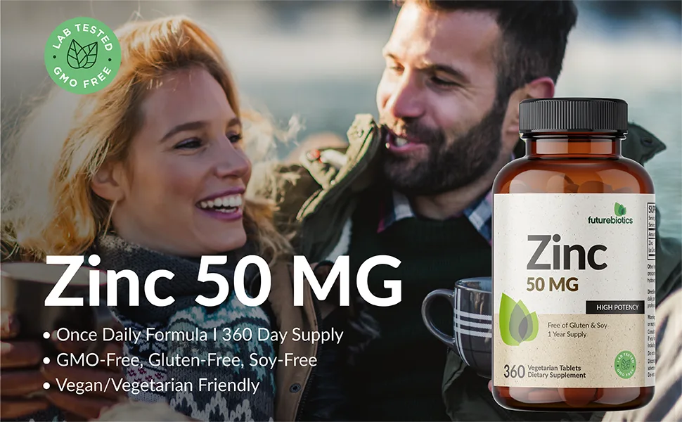 Futurebiotics Zinc 50 MG High Potency 1 Year Supply - Non-GMO 360 Vegetarian Tablets - futurebiotics