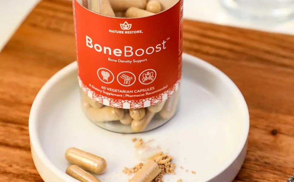 BoneBoost Natural Bone Health Supplement 60 Capsules Manufactured in USA Non GMO Gluten Free - BoneBoost Pills