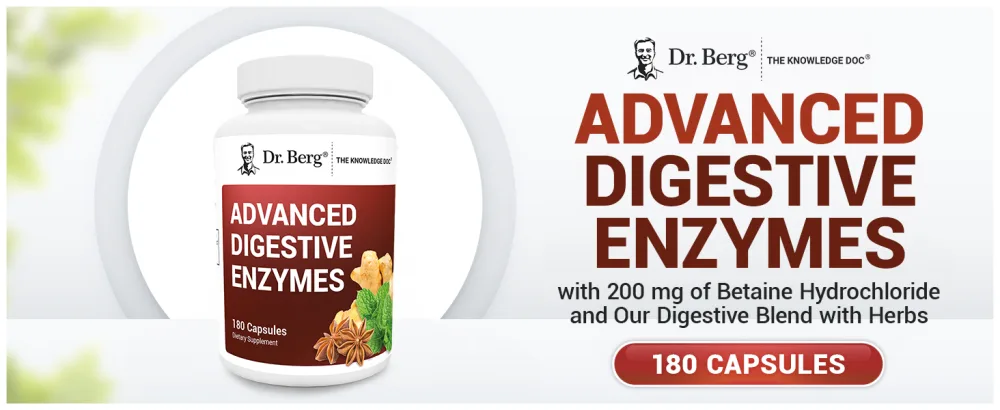 Dr. Berg Advanced Digestive Enzymes with Apple Cider Vinegar - Includes Digestive Health Ingredients Like Betaine Hydrochloride (HCI) Ginger Root & Peppermint Leaf - 180 Capsules - Dr. Berg Advanced Digestive Enzymes Premium A+ Content Digest Health Support Gut Health Supplement