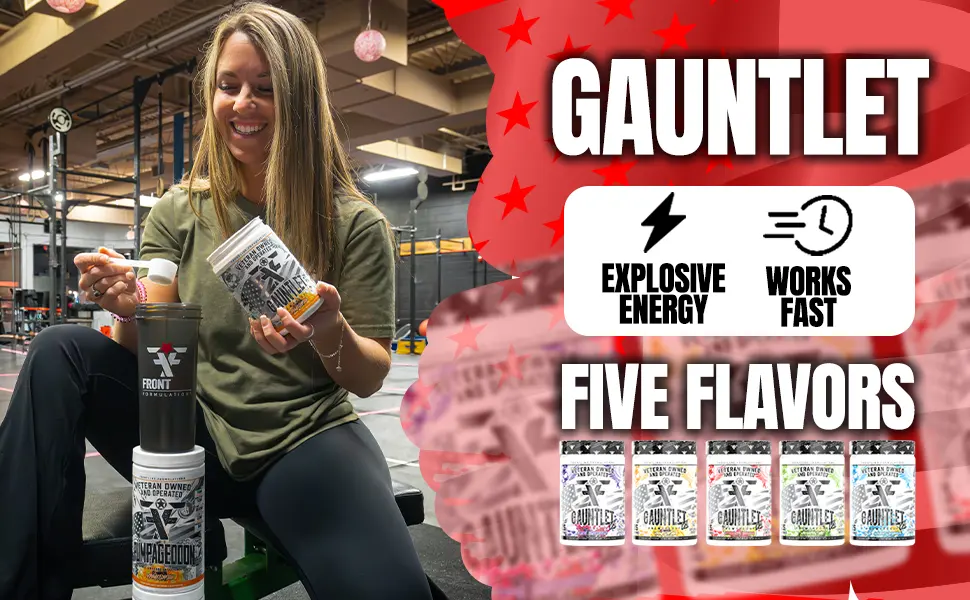 FRONTLINE FORMULATIONS Gauntlet Pre-Workout Powder Explosive Workouts Laser Focus Mid Stim Amazing Flavor Veteran Owned and Operated (25 Servings Mangolorian) - gauntlet pre workout frontline formulations