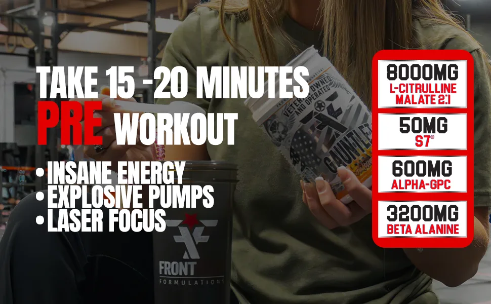 FRONTLINE FORMULATIONS Gauntlet Pre-Workout Powder Explosive Workouts Laser Focus Mid Stim Amazing Flavor Veteran Owned and Operated (25 Servings Mangolorian) - gauntlet pre workout frontline formulations