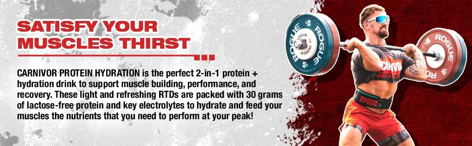 MuscleMeds Carnivor Protein Hydration RTD Ready to Drink Lactose Free Sugar Free 30g Isolate Protein Halal Certified Rocket Pop 16.9 Fl Oz (Pack of 12) - carnivor beef protein hydration rtd ready to drink