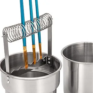 MyLifeUNIT Paint Brush Cleaner  Double Layer Paint Brush Holder with Wash Tank - paint brush holder