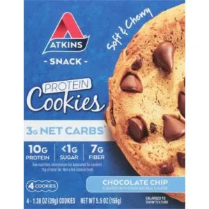 Atkins Protein Shake with 15g Protein 4g Net Carb 1g Sugar & Protein Cookie with 10g Protein 3g Net Carb 1g Sugar Keto Friendly Low Glycemic 4 Count Bundle - product information 2