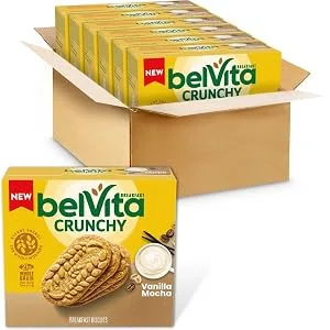 belVita Breakfast Bars Biscuits Vanilla Mocha 6 Boxes of 5 Packs (4 Biscuits Per Pack) - image