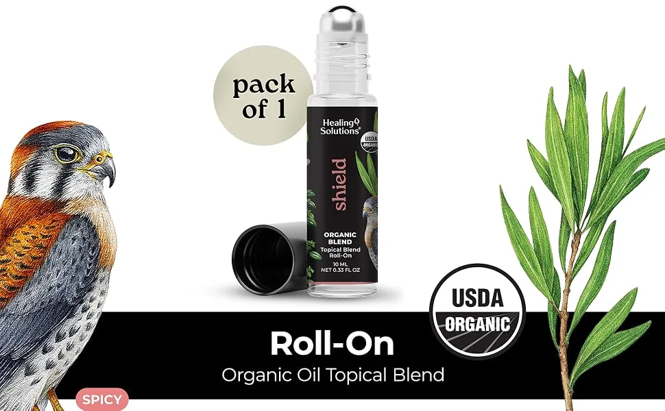 Healing Solutions Shield Blend Essential Oil Roll-On Organic USDA Certified 10ml Aromatherapy Perfume Roller with Clove and Essential Oils for Travel and Relaxation - product information 2