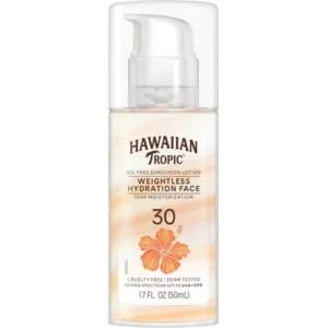 Hawaiian Tropic Everyday Active Spray Sunscreen SPF 50 Twin Pack and Weightless Hydration Face Sunscreen SPF 30 Travel Size - product information 2