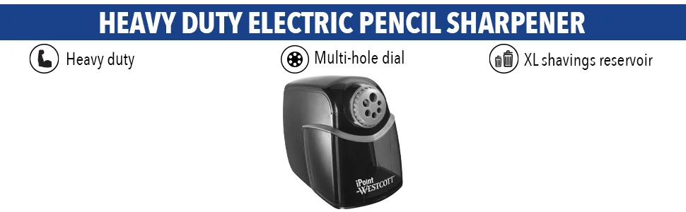 Westcott iPoint Heavy Duty Electric School Sharpener (16681) 8.25 x 7.75 x 5.75 - pencil sharpener