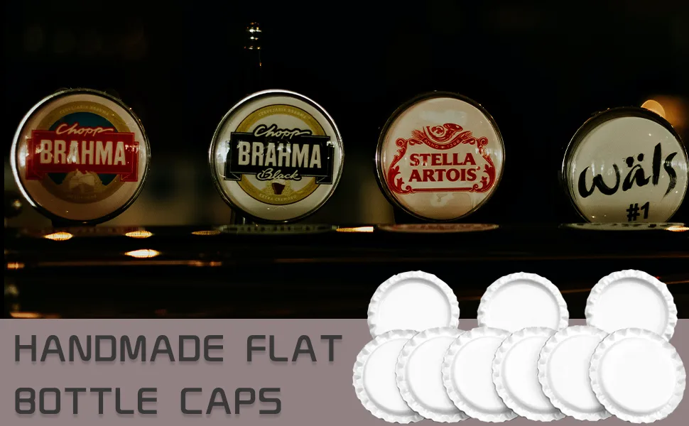 Craft Bottle Caps Flat Decorative Bottle Cap for Hair Bows DIY Pendants or Craft Scrapbooks White 100 PCS White 100pcs - HANDMADE FLAT BOTTLE CAPS