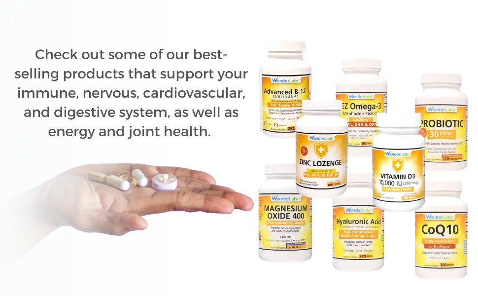 Wonder Labs Super GCM Formula 1400 Glucosamine and Chondroitin MSM Bone Joints and Cartilage Support 180 Capsules - Wonder Labs, vitamins, supplements