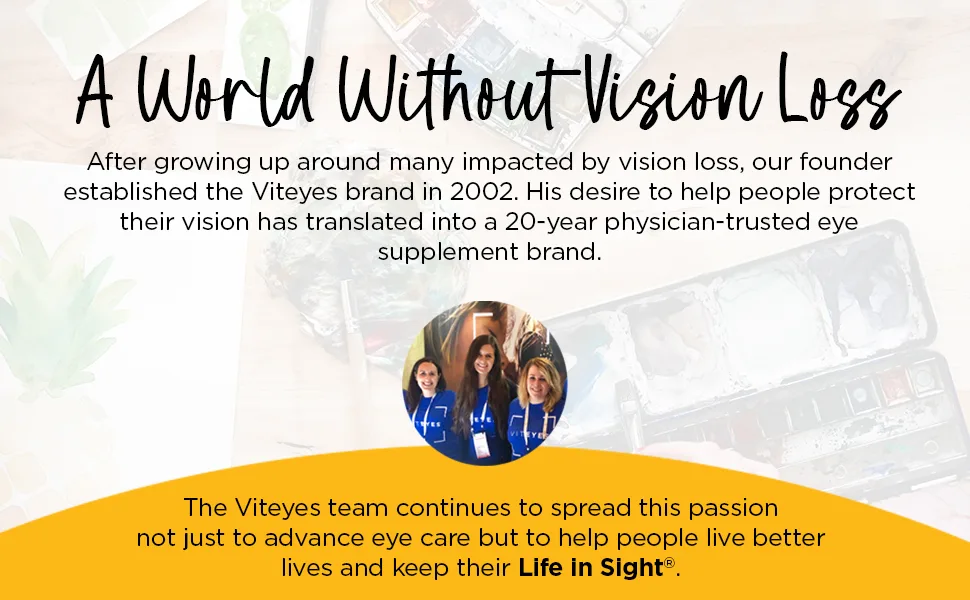 Viteyes AREDS 2 Capsules and Viteyes Multivitamin AREDS 2 Companion Single Daily Dose Eye Vitamins 3 Month Supply - A World Without Vision Loss - Eye Care