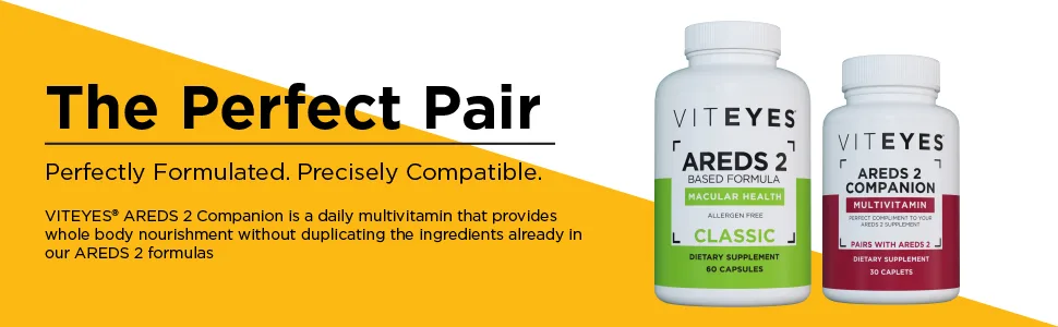 Viteyes AREDS 2 Capsules and Viteyes Multivitamin AREDS 2 Companion Single Daily Dose Eye Vitamins 3 Month Supply - Perfect Pair - AREDS 2 Capsules + AREDS 2 Multivitamin Companion