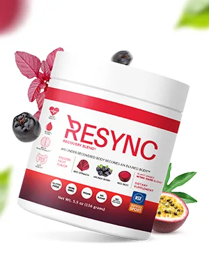 Resync - Recovery Blend Nitric Oxide Supplement Caffeine-Free Pre & Post Workout Recovery Drink Plant-Based Nitric Oxide Booster Better Than Beet Root Powder Passion Fruit Flavor 5.7oz - support joints collogen super total callogen peptides recovery after exercise nail types womens