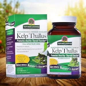 Nature's Answer Kelp Thallus 100-Count 100 Count (Pack of 1) - naturally occurring iodine PURITY: Magnesium Stearate Free traditional herbal remedies, vitamins