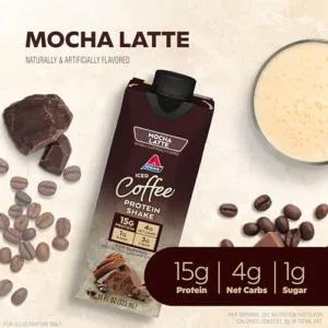 Atkins Dark Chocolate Royale Protein Shake & Mocha Latte Iced Coffee Protein Shake 15g Protein Low Glycemic 4g Net Carb 1g Sugar Keto Friendly. - product information 2