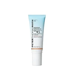 Peter Thomas Roth | Water Drench Broad Spectrum SPF 45 Hyaluronic Cloud Sheer Tint Moisturizer 0.67 Fl Oz (Pack of 1) - Water Drench Broad Spectrum SPF 45 Hyaluronic Cloud Sheer Tint Moisturizer, travel size