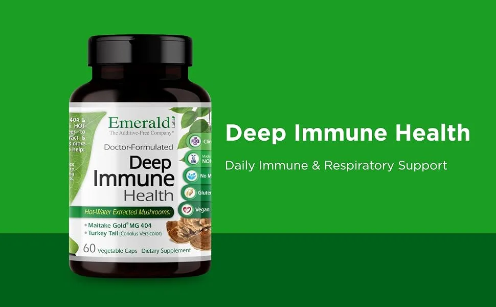 EMERALD LABS S Deep Immune Health - Immune Support Supplement with Maitake Gold Mushrooms Meriva Turmeric & Astragalus Extract - 60 Vegetable Capsules (30-Day Supply) - product information 2