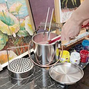 MyLifeUNIT Paint Brush Cleaner  Paint Brush Holder with Large Capacity Wash Tank and Removable Screen - Paint Brush basin