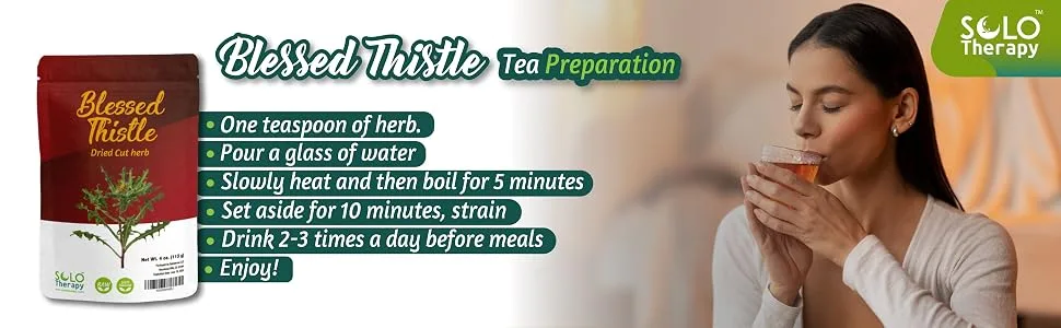 Blessed Thistle Herb 4 oz Resealable Bag Blessed Thistle Tea Cardo Bendito Holy Thistle 100% Natural Cnicus Benedictus - BLESSED THISTLE
