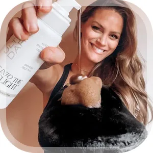 Get Into The Limelight 2 Hour Ultra Dark Starter Pack: 2 Hour Ultra Dark Sunless Tanning Mousse + Applicator Mitts - sunless tanning mousse ultra dark summer tan rich brown tint professional formula face body vegan