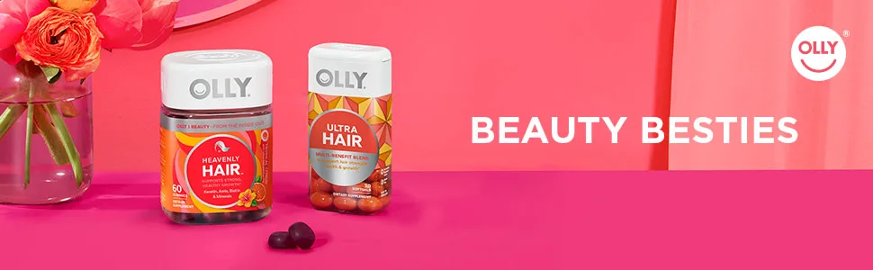 OLLY Hair Gummies with Keratin & Biotin and Constipation Relief Gummies with Rhubarb & Prunes - 60 + 30 Count Gummies + Constipation Relief - product information 1
